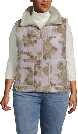 Lands End High Pile Fleece Reversible Mixed Media Vest in Ivory/ivory Rose at Nordstrom, Size 3 X