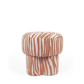Koketto Home Puff terracota con estampado efecto cebra