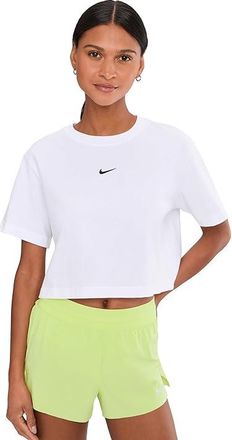 Nike Sportswear Classic Crop Short Sleeve T-Shirts Womens Workout White/Black : 2XL (US 20-22), Cotton