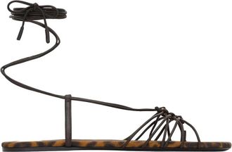 Saint Laurent Babylone Flat Sandal - Dames - Sandalen - Bruin - 36 EU - Leer - Schoenen