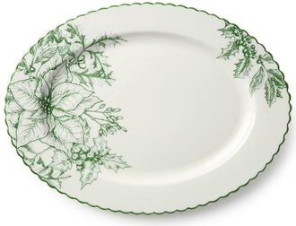 Certified International Winter Evergreen Oval Platter