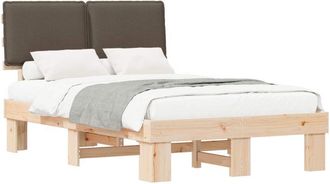 vidaXL Estructura De Cama Con Cabecera Tapizada Taup&eacute; 120 X 200 Cm Vidaxl