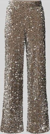 Pieces Weite Hose mit Paillettenbesatz Modell KAM in Anthrazit, Größe XS