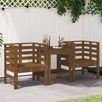 vidaXL Vidaxl - Sillas Jard&iacute;n 2 Unidades Madera Pino Marr&oacute;n Miel 61,5x53x71 Cm