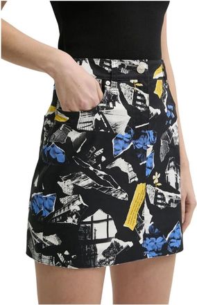 Moschino Spijkerrok met patroon - Dames - Rokken - Veelkleurig - Maat: XL Katoen