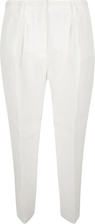 Fabiana Filippi Loose Fit Broeken - Dames - Vrijetijds broeken - Wit - S - Linnen - Broeken