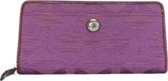 Coach Pre-owned Wallets, female, Purple, Size: ONE SIZE Pre-owned Canvas Wallet