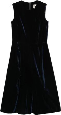 Comme Des Gar&ccedil;ons Fluwelen Mouwloze Midi Jurk - Dames - Casual kleedjes - Blauw - M - Rayon - Kleedjes
