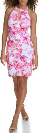 Siena My Balconia Keyhole Scuba Dress in White Multi at Nordstrom Rack, Size 10