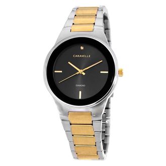 Bulova Caravelle Modern Quartz Black Dial Mens Watch 45D107