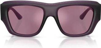 Jimmy Choo London 54mm Rectangular Sunglasses in Opaline Prune /Violet Silver at Nordstrom