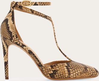 Ferragamo Women T-strap stiletto pump Beige Size 10.5