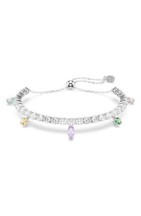 Swarovski x Ariana Grande Multicolor Crystal Charm Bracelet in Silver/White at Nordstrom