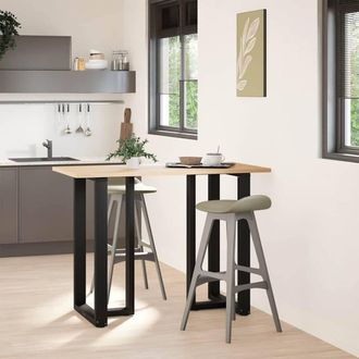 Berkfield Home Bar Table Legs T-Shaped&not;2 pcs Black 60x35x(100-101) cm Steel