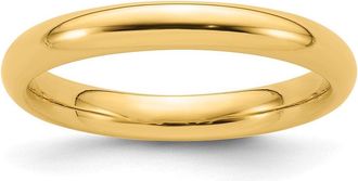 Diamond2Deal 14k Yellow Gold 3mm Standard Weight Comfort Fit Wedding Band Ring