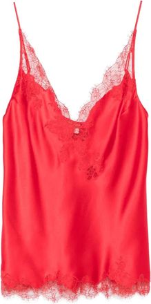 Carine Gilson Canottiera con dettaglio in pizzo - Rosso