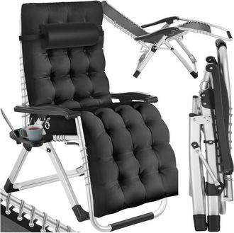 TecTake Sdraio Cloud pieghevole, regolabile in continuo - Sdraio da giardino, sdraio mare, sedia sdraio relax - per pezzo