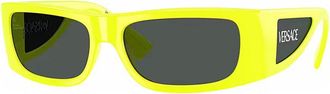 Versace Sunglasses Rectangle Full Rim, White Frame And Dark Grey Lens Ve4482314/87