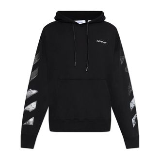 Off-white Hoodies, male, Black, Size: 3XL Logo-printed Sweatshirt