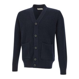 FILIPPO DE LAURENTIIS Cardigans, male, Blue, Size: 2XL Wool and Cashmere Cardigan