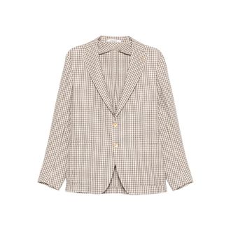 Tagliatore Gingham-pattern Single-breasted Blazer