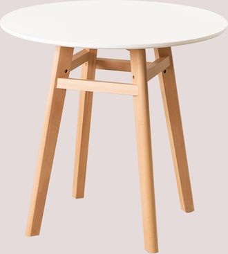 Sklum Mesa De Cocina Redonda &Oslash;80 En Madera De Haya Y Mdf Scand Nordic Sklum