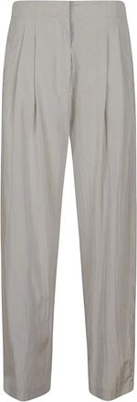 The Row Broeken, Dames, Grijs, S, Leer, Iven Pant