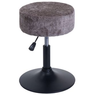 Hhg Hhg - Taburete 827, Taburete De Maquillaje, Altura Regulable Giratorio &Oslash; 37cm Tejido Chenilla (465g/m&sup2;) Mvg, Marr&oacute;n