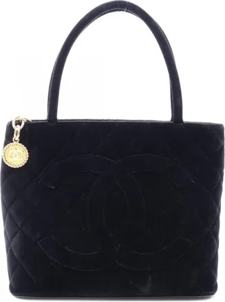 Chanel Black Fabric Handbag Tote Bag (Pre-Owned)