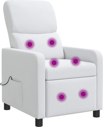 vidaXL Recliner Blanco Tela Vidaxl