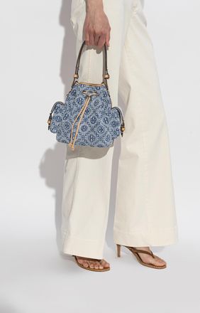 Tory Burch Handbag With Monogram, Womens, Blue