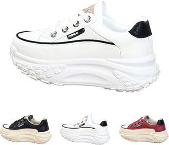 Generic Platform Shoes for Women, Womens Platform Trainers Fashion Lace Up Chunky Sneakers Comfortable Wedge Sneakers Casual Daily Work Shoe Breathable Wedge 