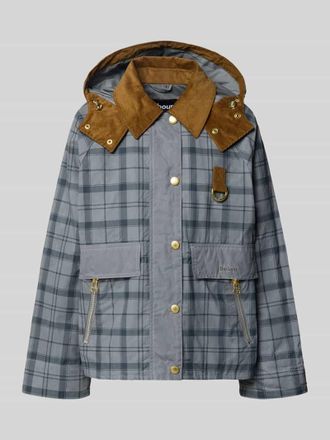 Barbour Regular Fit Jacke aus reiner Baumwolle Modell CARNFORTH in Rauchblau, Gr&ouml;&szlig;e 34