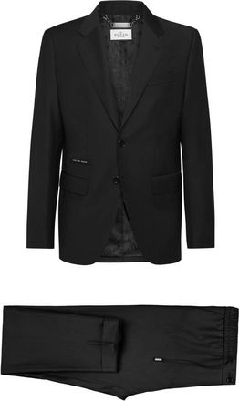Philipp Plein Heren, Pakken, Zwart, Maat: XL Wol