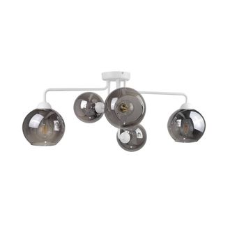 Netlighting Cosmo Multi Arm Semi Flush Ceiling Light White 70cm 5x E27
