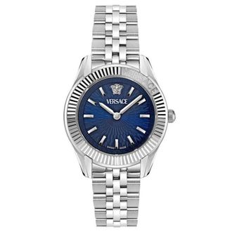 Versace Accessoires, Dames, Grijs, ONE Size, Greca Time Diamant Armbandhorloge