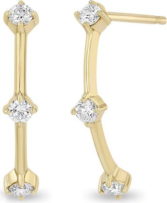 Zoë Chicco 14K Yellow Gold Diamond Dash Drop Earrings at Nordstrom