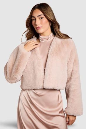 Coast Edge To Edge Faux Fur Coat in Blush at Nordstrom, Size 10