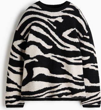 H&M Pullover in Jacquardstrick - Schwarz