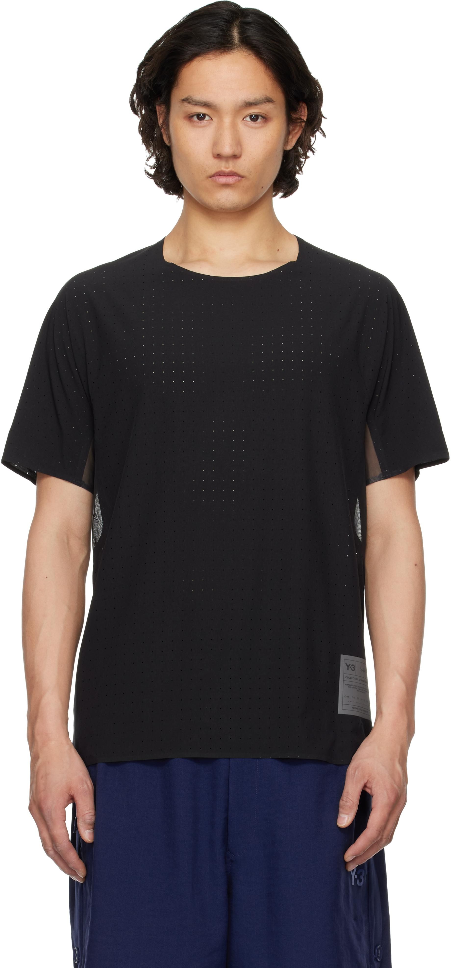 Tシャツ・カットソー Yohji Yamamoto Black cellulose oversize shirt (HPB18235 1) Yohji Yamamoto Black Oversized Half Sleeve Shirt In 1 Black