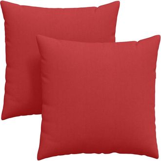 vidaXL Cojines De Sof&aacute; 2 Pcs Rojo 80 X 80 Cm Tela Vidaxl