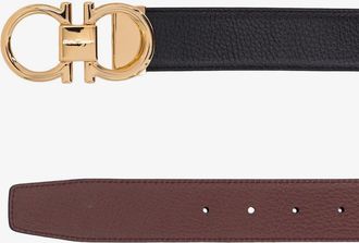 Ferragamo Mens Belt Reversible Leather Black