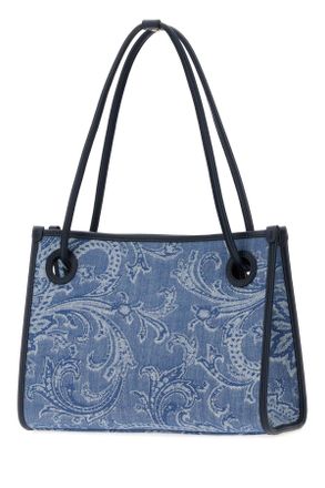 Etro Womens Tessuto Shoulder Bag Blue Fabric