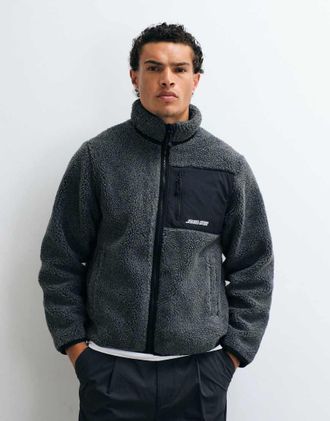 Santa Cruz felpa con zip in charcoal-Grigio