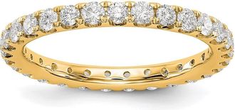 Diamond2Deal 14k Yellow Gold Lab Grown Diamond Eternity Wedding Band Ring 1Ct Clarity- VS Color- G-H