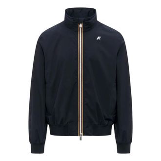 K-Way K-Way, Bomber Jackets, male, Blue, Size: 2XL Arsene Stretch Dot Jacket