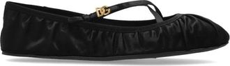 Dolce & Gabbana Satijnen Ballerinas - Dames - Ballerinas - Zwart - 37 EU - Satijn - Schoenen