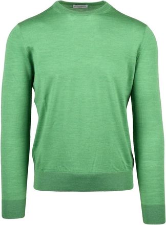 Ballantyne Pullover met ronde hals - Heren - Ronde hals truien - Groen - 2XL - Wol - Truien & Vesten