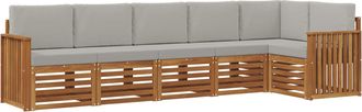 vidaXL Conjunto De Sof&aacute;s De Exterior 6 Uds. Gris Natural Y Claro Vidaxl
