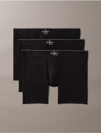 Calvin Klein Mens Graphic Monogram Cotton Stretch 3-Pack Boxer Brief - Black - XL